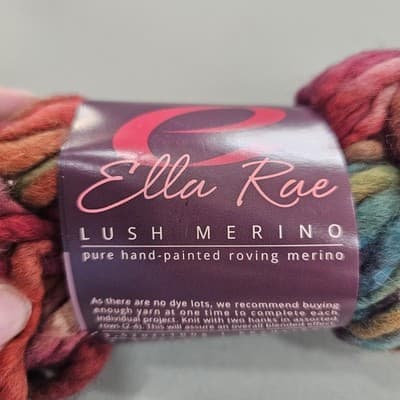 Ella Rae Yarn Lush Merino Mix Lush 112, Hand Painted 3.52oz, 66yd Wool S Bulky - Thumbnail 3