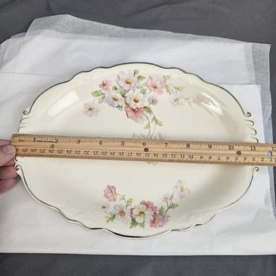 Vintage Homer Laughlin Virginia Rose 11.25 x 8.25 Serving Platter USA - Thumbnail 2