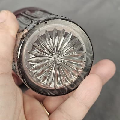 Victorian Ruby Flass Pressed Glass Tumbler National Glass Co. Diamond Pointed - Thumbnail 5
