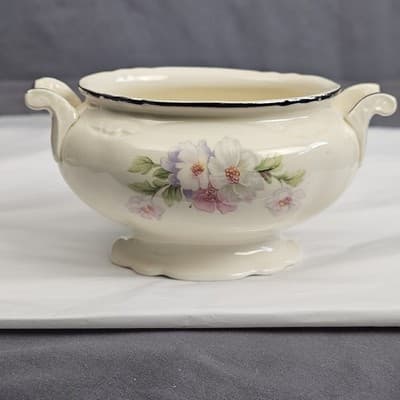 Vintage Sugar Bowl No Lid Homer Laughlin Virginia Rose USA - Thumbnail 2