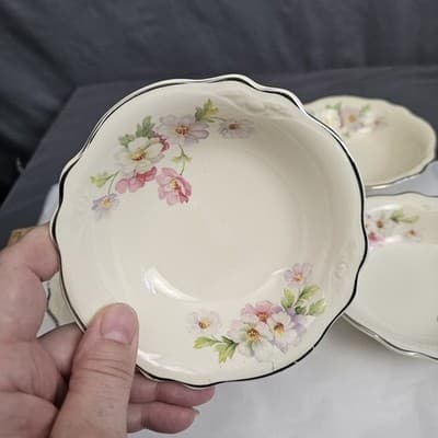 Vtg Set of 5 Homer Laughlin Virginia Rose USA 5.25" Fruit Dessert Bowl - Thumbnail 6
