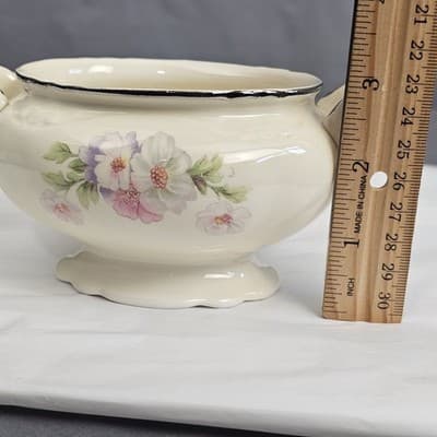 Vintage Sugar Bowl No Lid Homer Laughlin Virginia Rose USA - Thumbnail 9