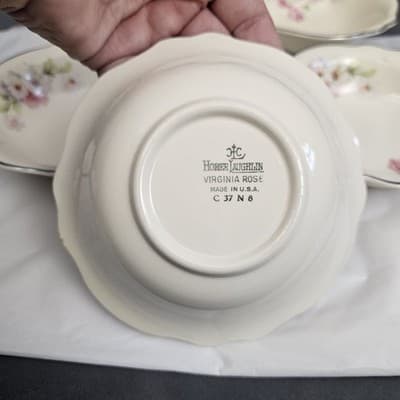 Vtg Set of 5 Homer Laughlin Virginia Rose USA 5.25" Fruit Dessert Bowl - Thumbnail 7