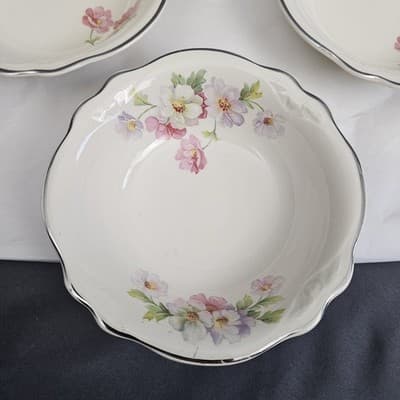 Vtg Set of 5 Homer Laughlin Virginia Rose USA 5.25" Fruit Dessert Bowl - Thumbnail 2
