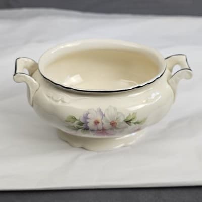 Vintage Sugar Bowl No Lid Homer Laughlin Virginia Rose USA - Thumbnail 3