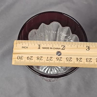 Victorian Ruby Flass Pressed Glass Tumbler National Glass Co. Diamond Pointed - Thumbnail 8