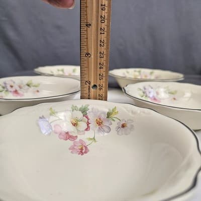 Vtg Set of 5 Homer Laughlin Virginia Rose USA 5.25" Fruit Dessert Bowl - Thumbnail 4