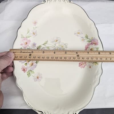 Vintage Homer Laughlin Virginia Rose 11.25 x 8.25 Serving Platter USA - Thumbnail 4