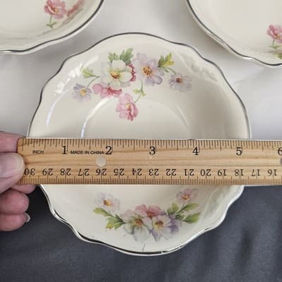Vtg Set of 5 Homer Laughlin Virginia Rose USA 5.25" Fruit Dessert Bowl - Thumbnail 3