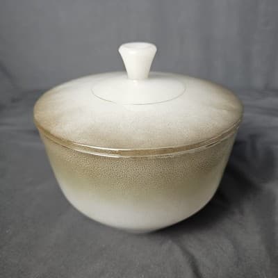 1950s Vintage Federal Glass Mesa Pattern Grease Jar, Great Condition USA - Thumbnail 2