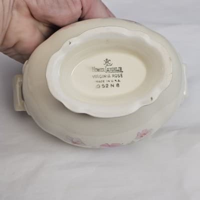 Vintage Sugar Bowl No Lid Homer Laughlin Virginia Rose USA - Thumbnail 5