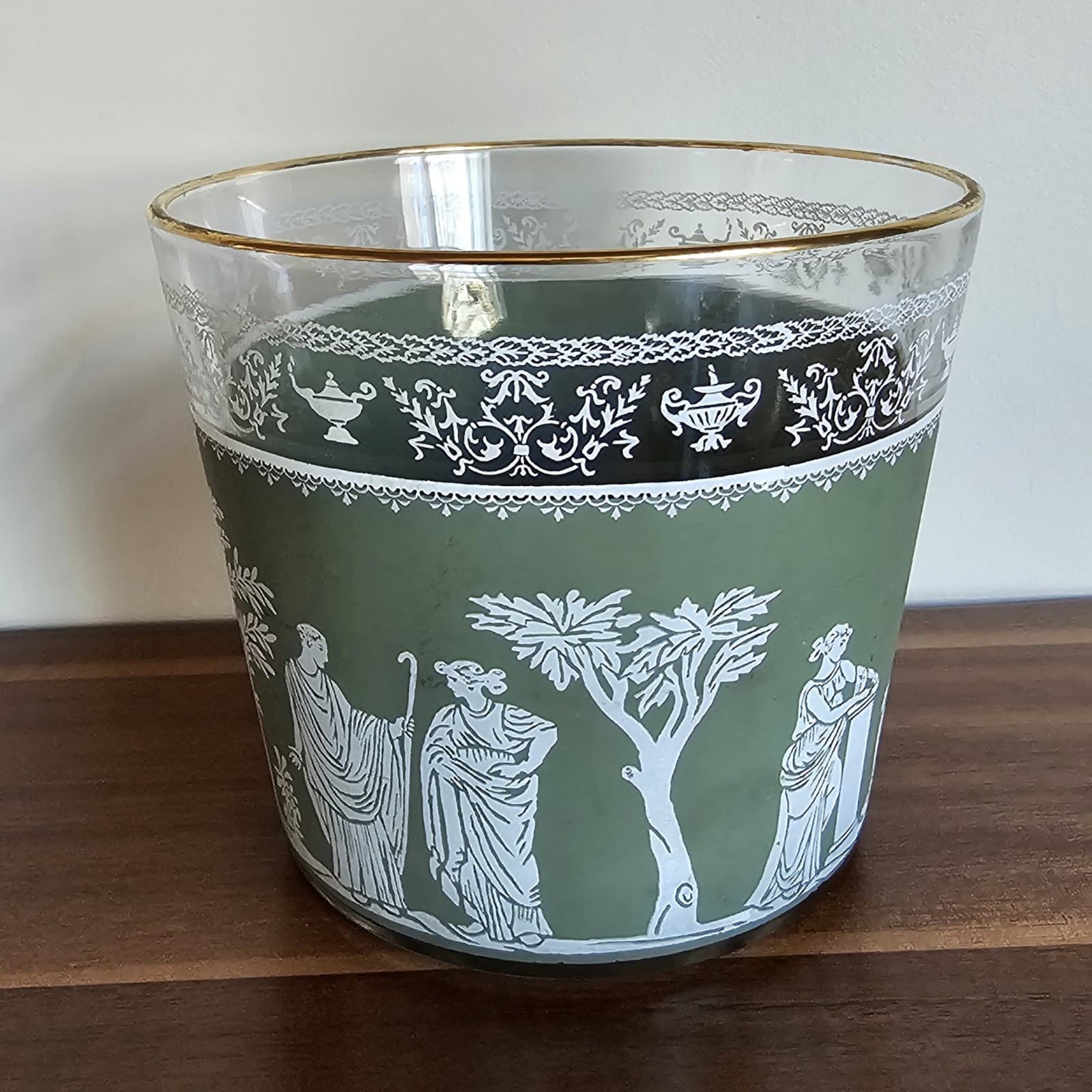 Wedge Wood Jeanette Hellenic Vintage Green Greek Ice Bucket & 6 Shot Glasses - Thumbnail 12