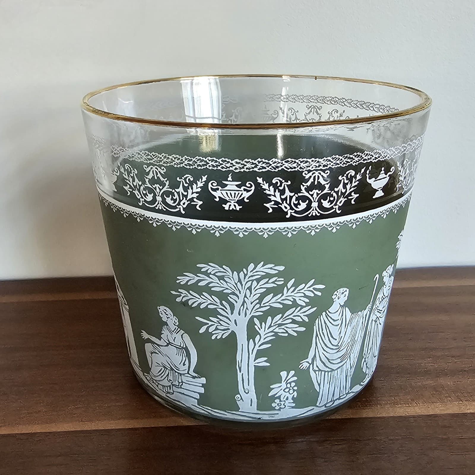 Wedge Wood Jeanette Hellenic Vintage Green Greek Ice Bucket & 6 Shot Glasses - Thumbnail 10