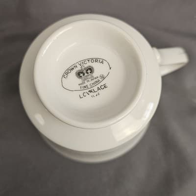 Set of 11 Crown Victoria Lovelace Tea Coffee Cups and Saucers Fine China Japan - Thumbnail 11