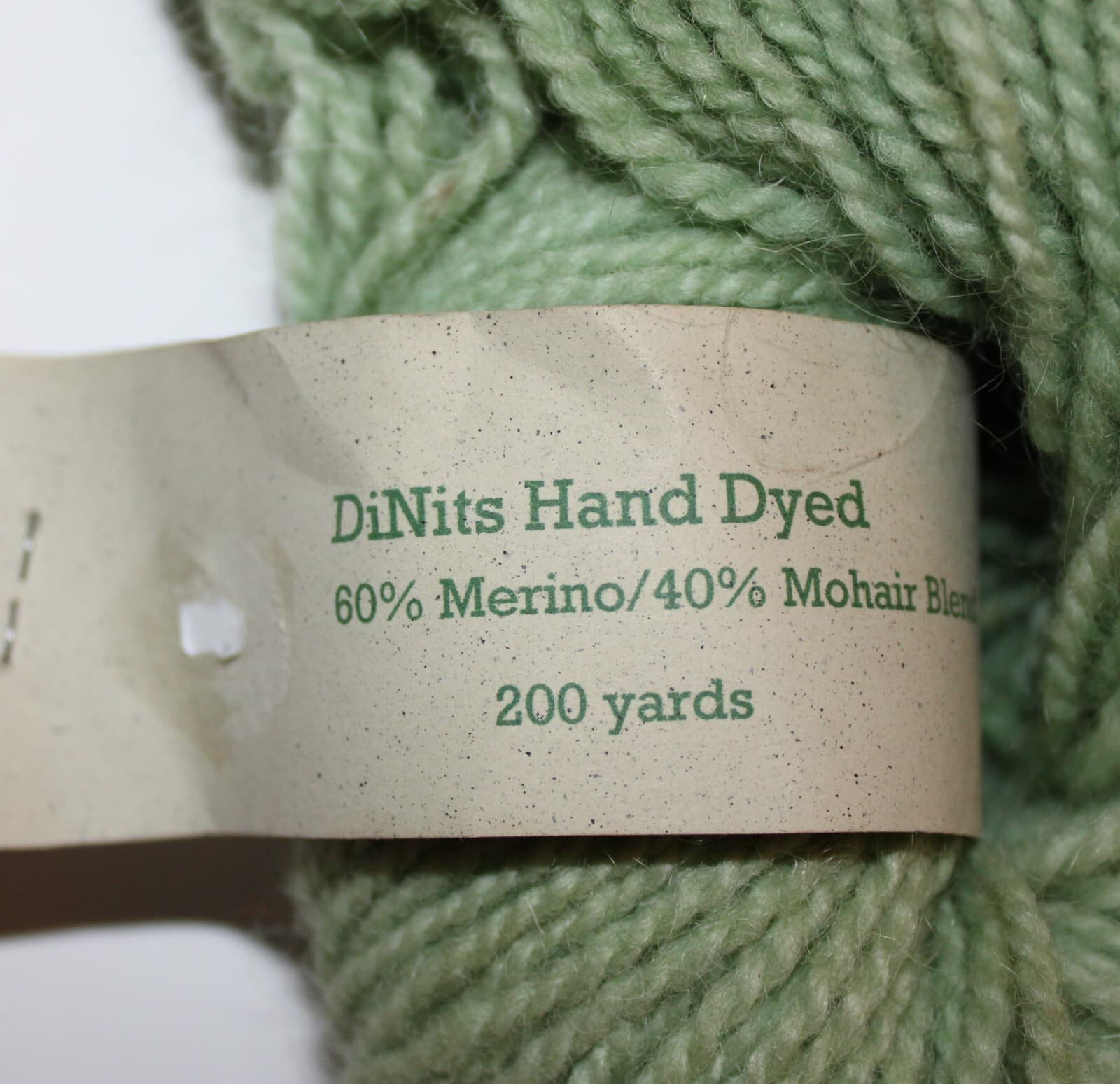 DiNits Hand Dyed 60% Merino, 40% Mohair Blend Halycon Green 200yd - Thumbnail 2