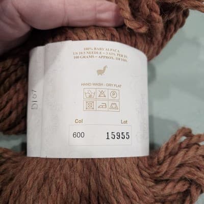 Plymouth Yarns Baby Alpaca Grande Col 600 Tan 100% Baby Alpaca 100g, 110yd - Thumbnail 4