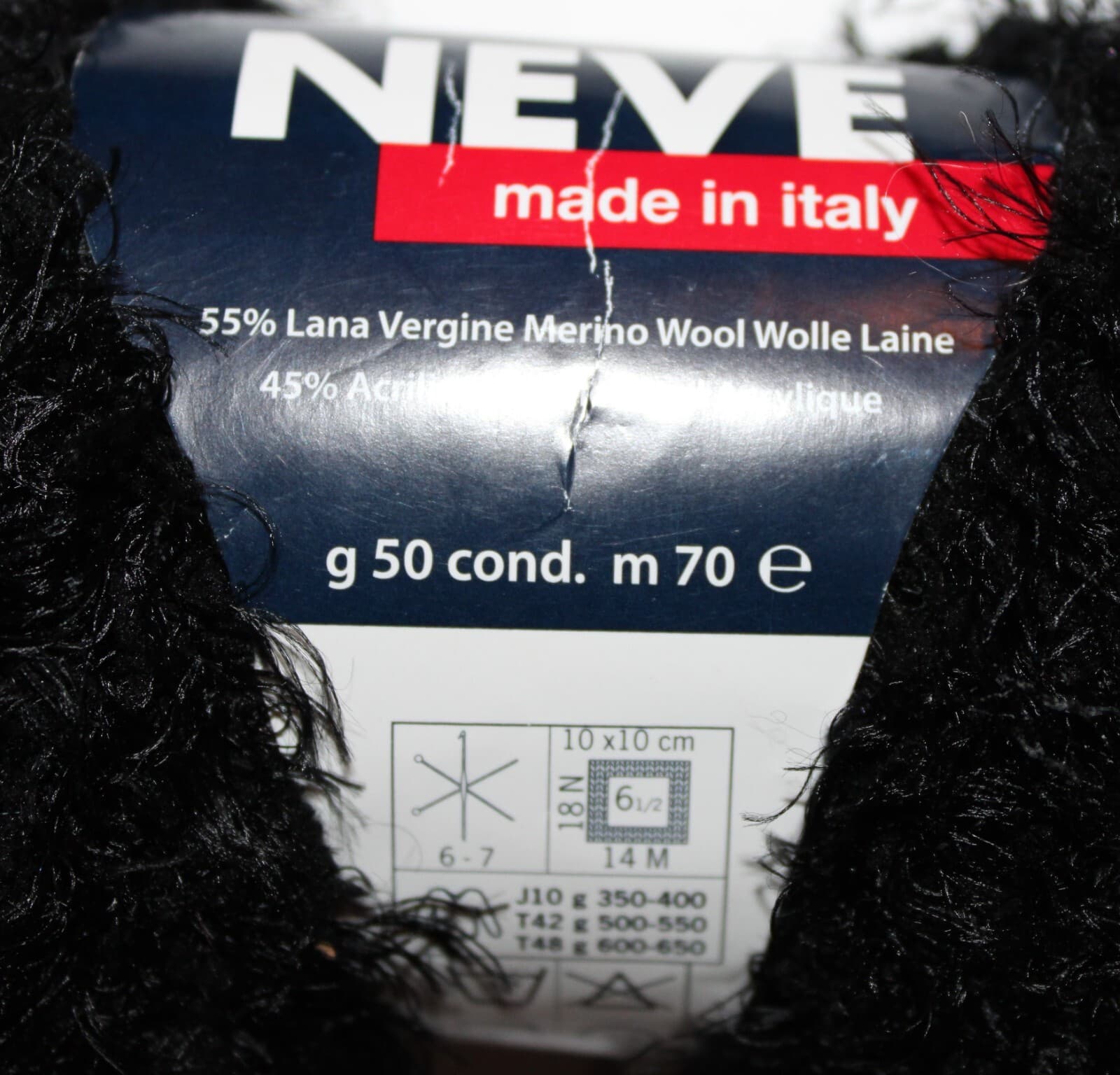 Neve Mondial 55% Merino Wool, 45% Acrylic Col 890 Black - Thumbnail 2