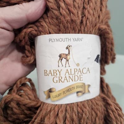 Plymouth Yarns Baby Alpaca Grande Col 600 Tan 100% Baby Alpaca 100g, 110yd - Thumbnail 2