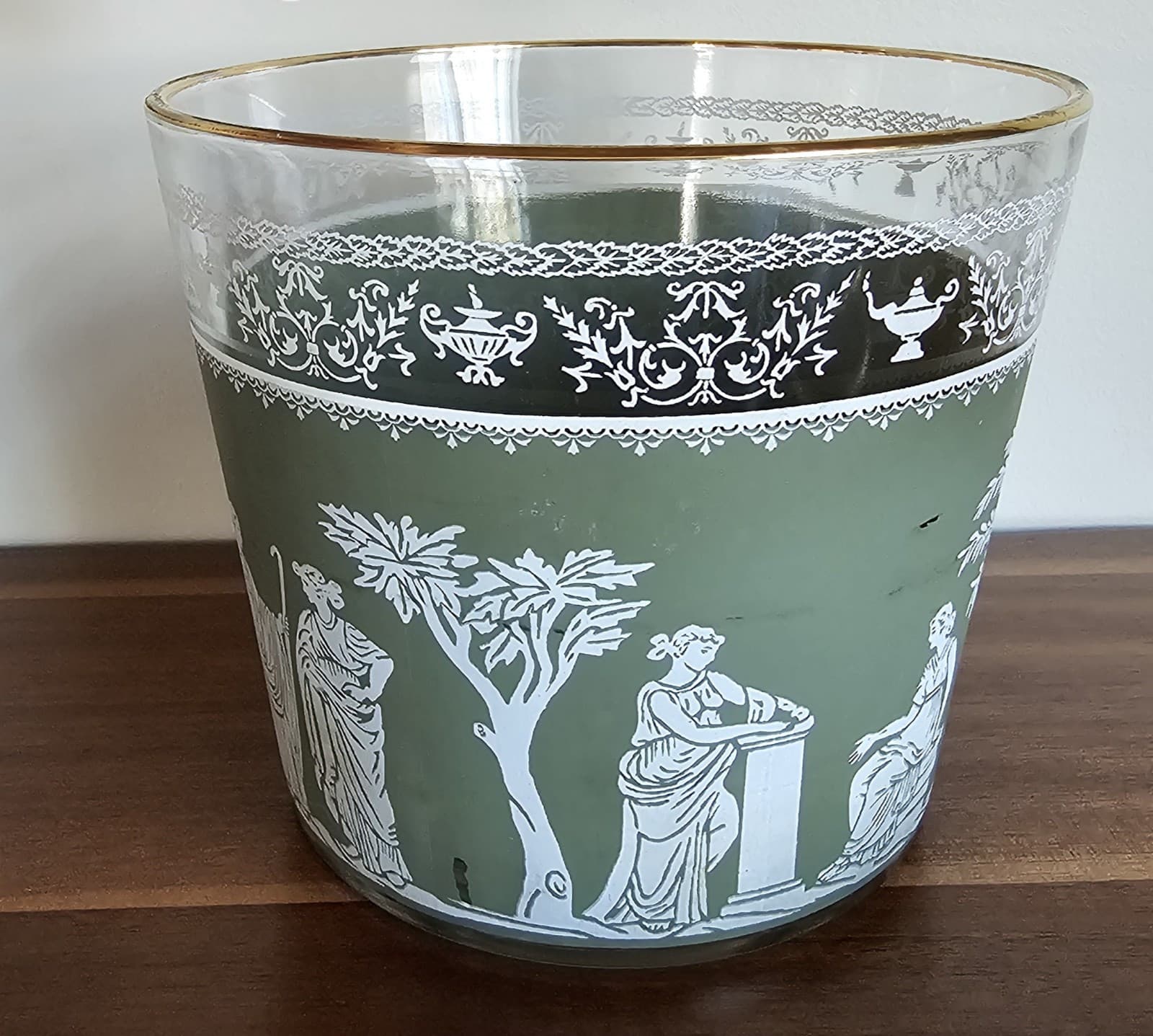 Wedge Wood Jeanette Hellenic Vintage Green Greek Ice Bucket & 6 Shot Glasses - Thumbnail 9