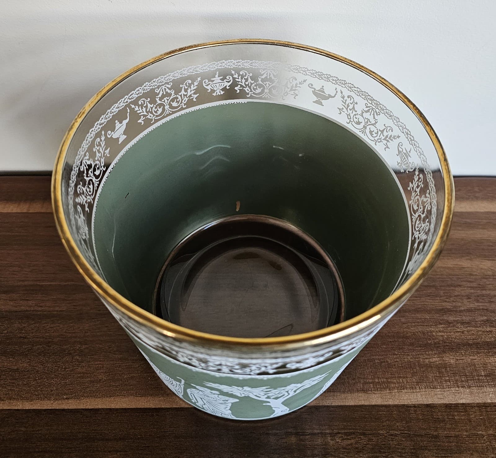 Wedge Wood Jeanette Hellenic Vintage Green Greek Ice Bucket & 6 Shot Glasses - Thumbnail 13
