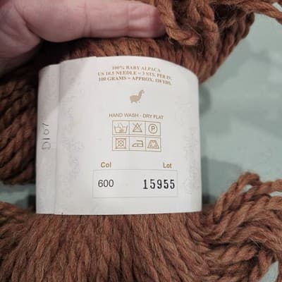 Plymouth Yarns Baby Alpaca Grande Col 600 Tan 100% Baby Alpaca 100g, 110yd - Thumbnail 5
