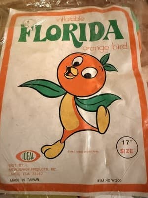 Disney Orange Bird Inflatable Prop Blow Up Display Florida Figure New Old Stock