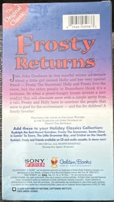 Sony Wonder Frosty Returns VHS 1992 Holiday Classics Coll NR NTSC English CC - Thumbnail 3