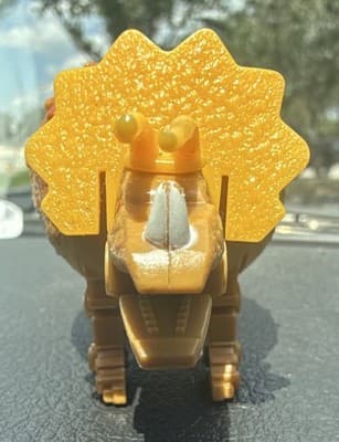 Transforming Triceratops Dinosaur Action Figure Plastic Orange Yellow - Thumbnail 2