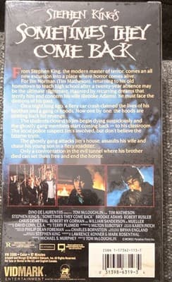 Vidmark Entertainment Stephen King's Sometimes They Come Back VHS 1991 R FS - Thumbnail 3