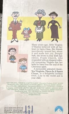 Paramount Yes Virginia, There Is A Santa Claus VHS 1988 NR FS NTSC English - Thumbnail 3