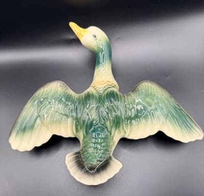 1940s McCoy Flying Duck Ceramic Wall Pocket or Planter, Made In USA - Thumbnail 2