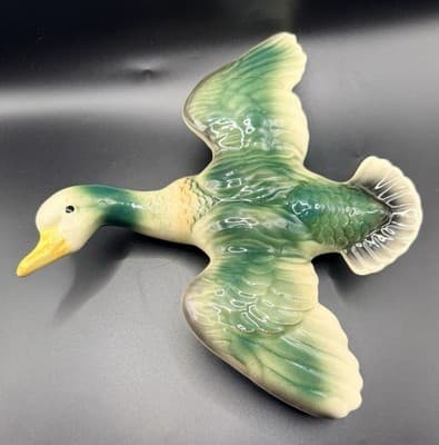 1940s McCoy Flying Duck Ceramic Wall Pocket or Planter, Made In USA