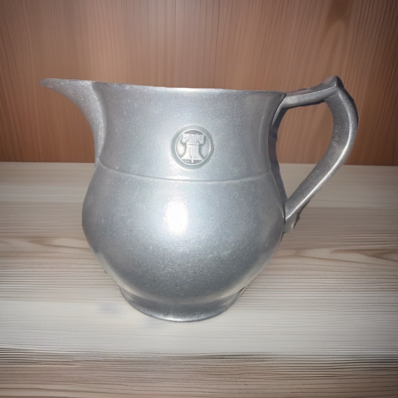 Vintage Aluminum-Alloy Wilton Armetale "Plough Tavern" water pitcher, marked USA