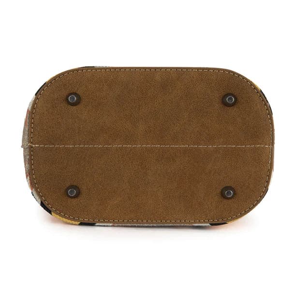 Wrangler Brown Patterned Handbag with Interior Pockets Tan Khaki Yellow Southwestern Crossbody - Thumbnail 4