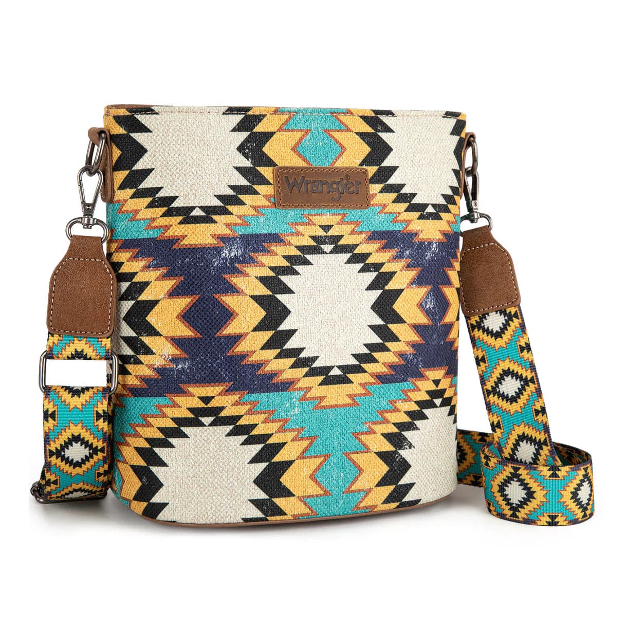 Wrangler Aztec Pattern Shoulder Bag with Adjustable Strap - Thumbnail 2