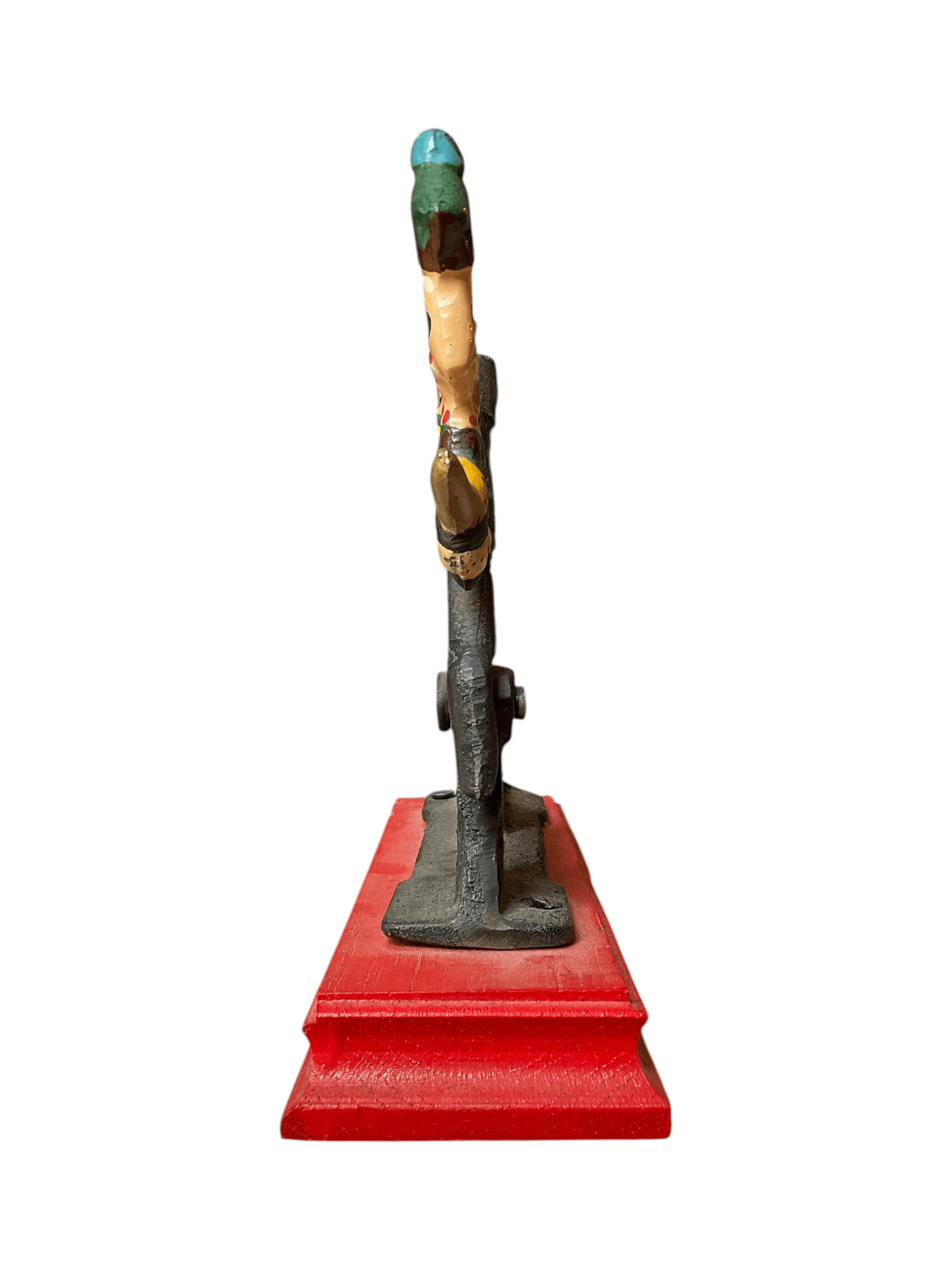 Vintage Cast Iron Soldier Nutcracker on Red Base - Thumbnail 3