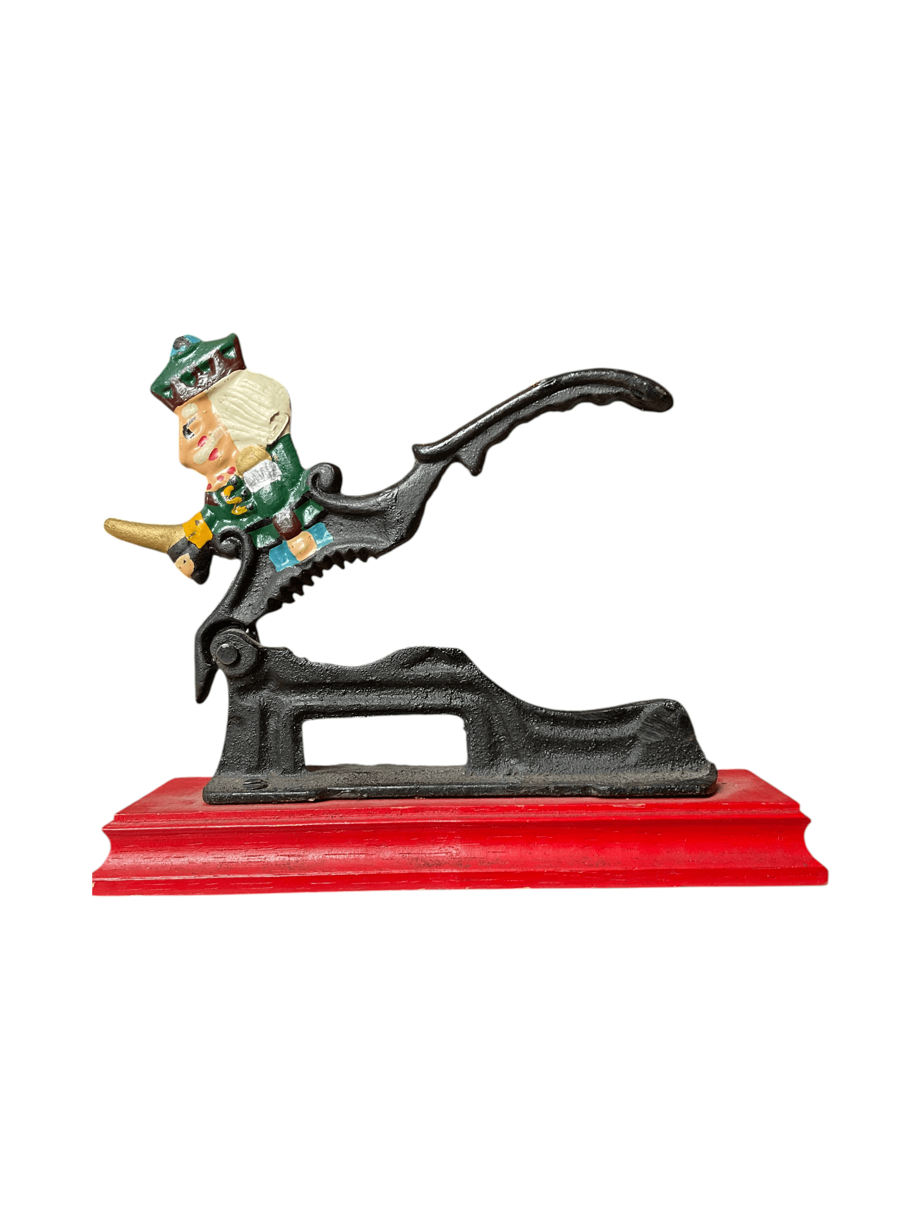 Vintage Cast Iron Soldier Nutcracker on Red Base - Thumbnail 2