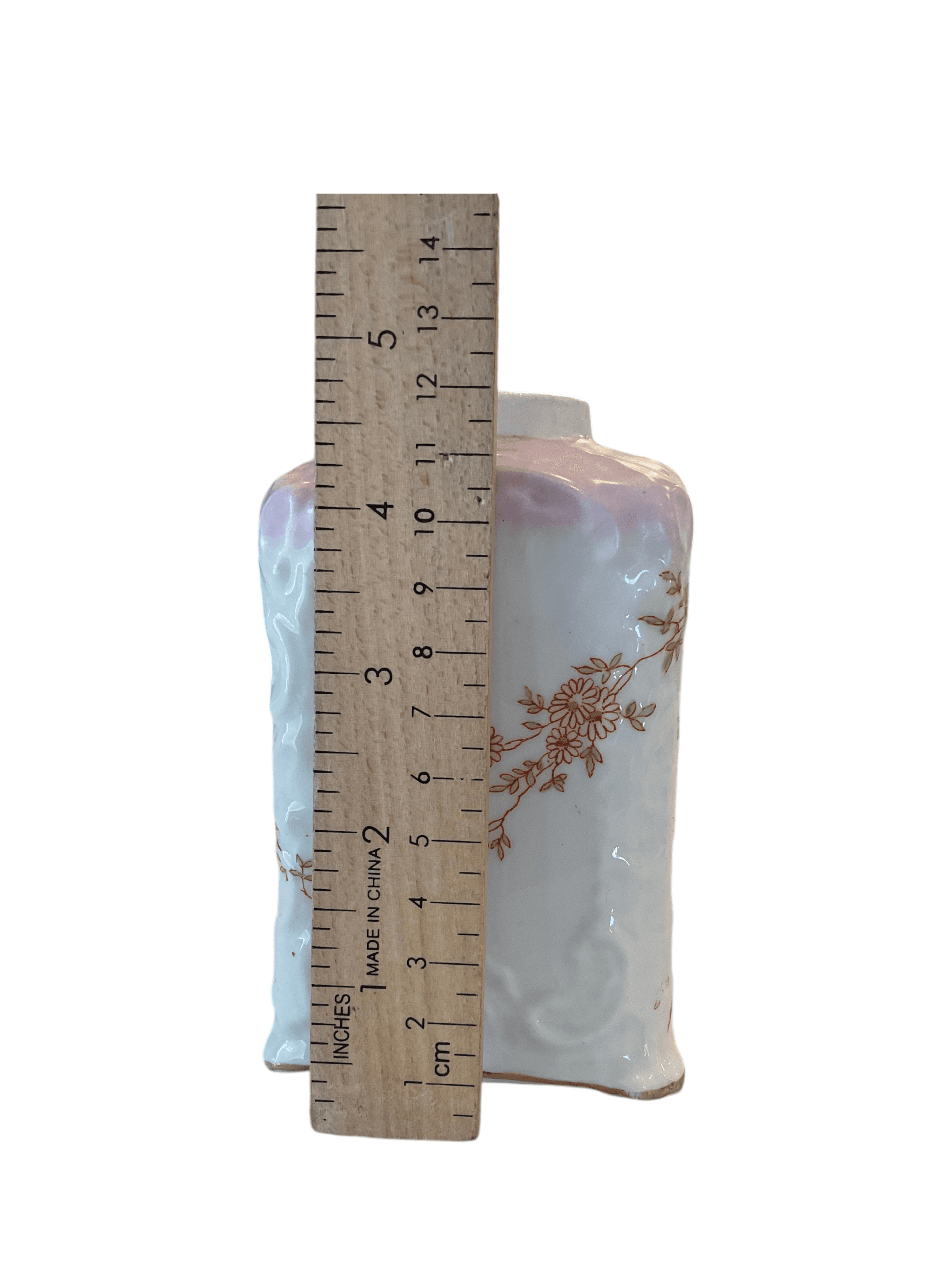 Vintage Floral Porcelain Tea Caddy - Thumbnail 3