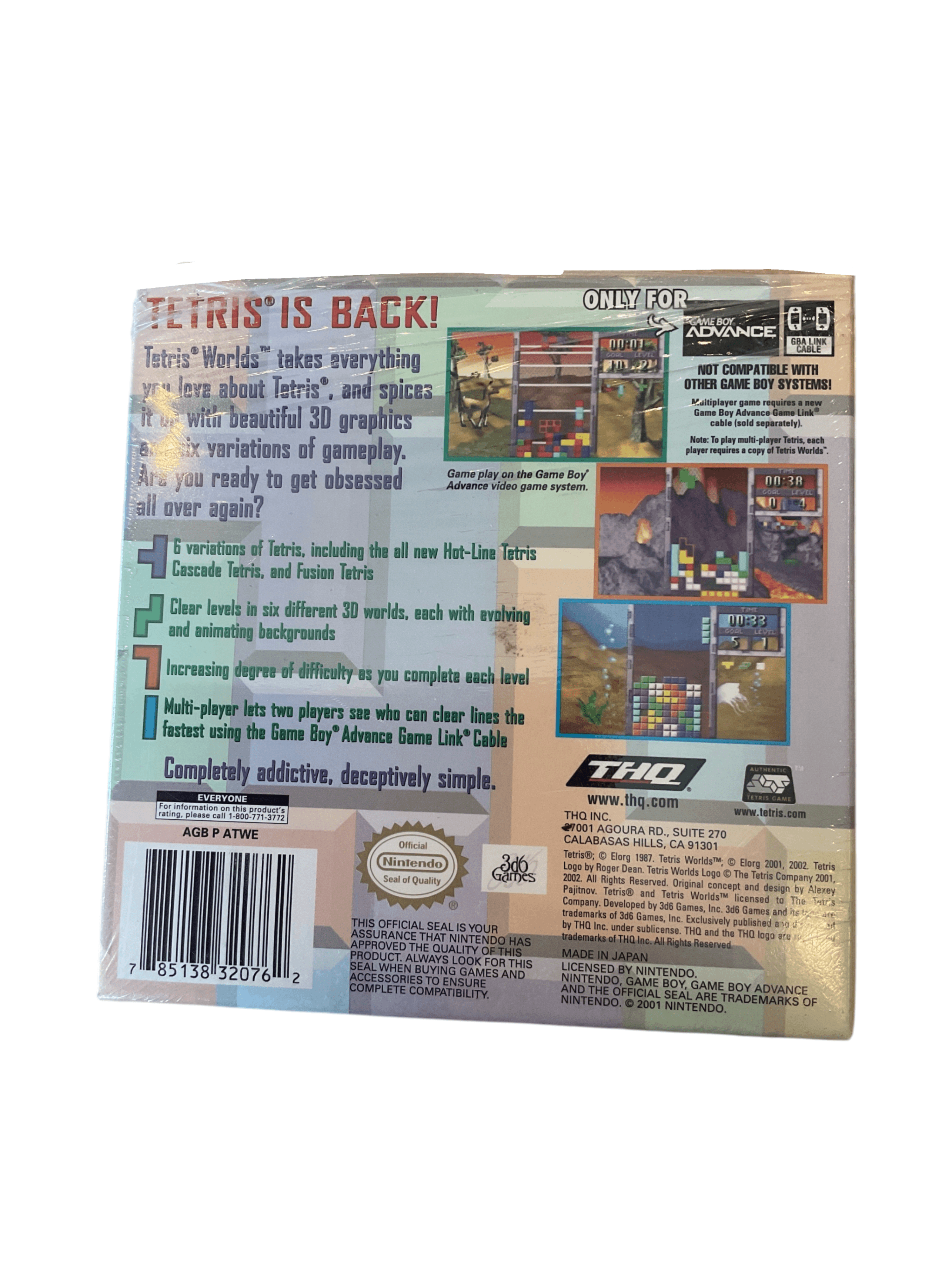Tetris Worlds Game Boy Advance Cartridge with Box and Manual - Thumbnail 2