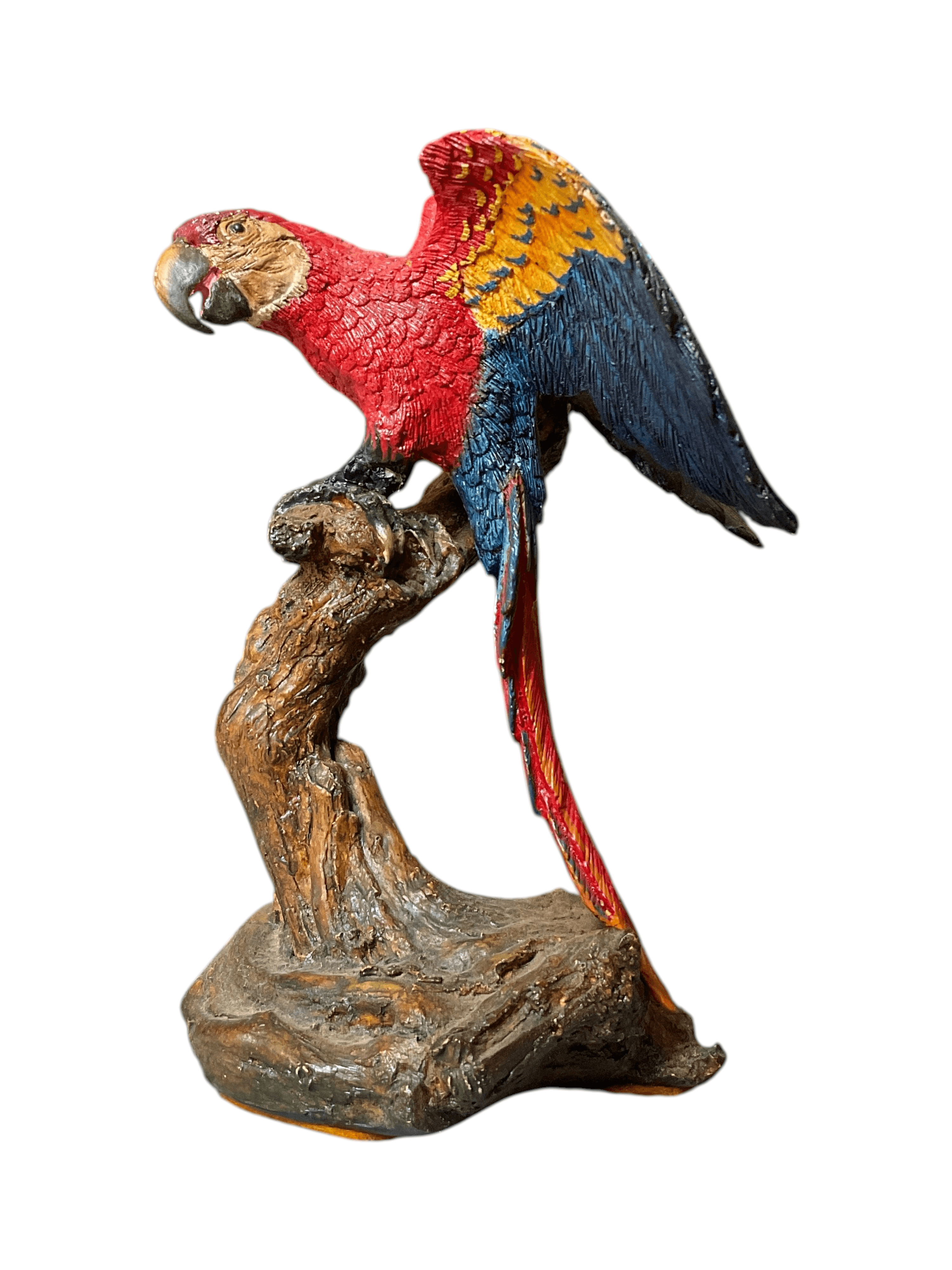 Colorful Parrot Figurine on Branch Sculpture - Thumbnail 2