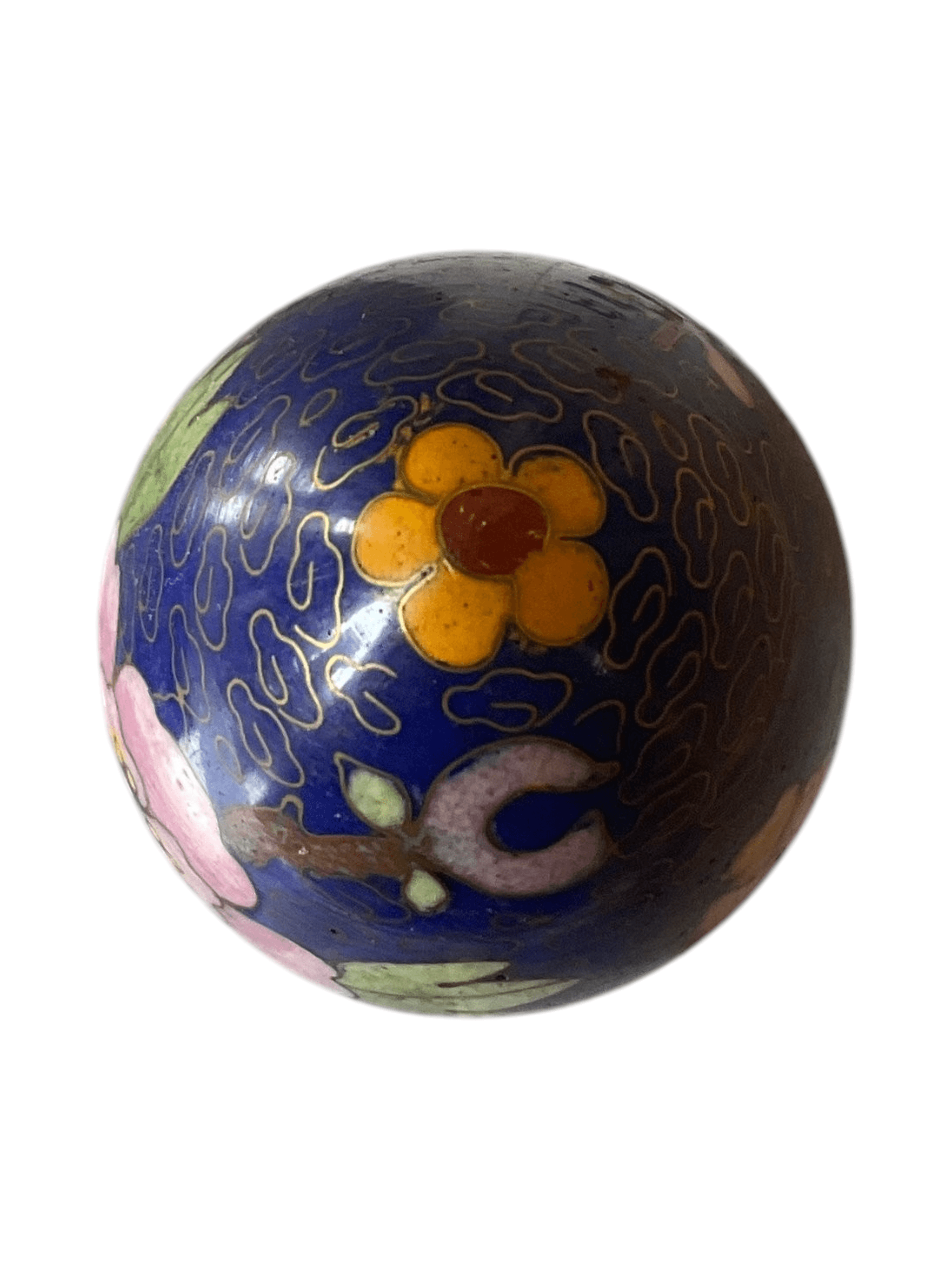 Cloisonné Enamel Egg with Floral Design and Stand - Thumbnail 4