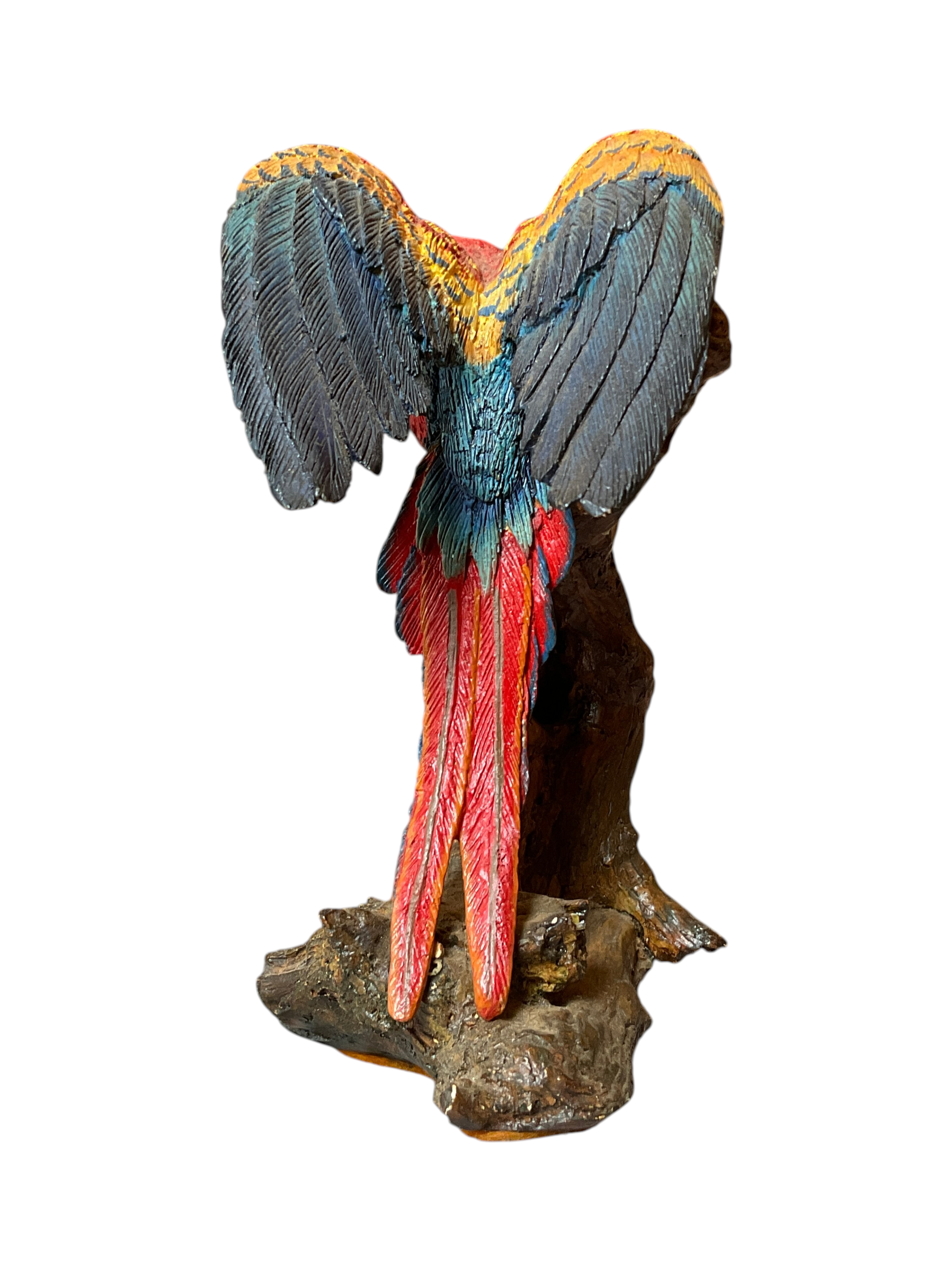 Colorful Parrot Figurine on Branch Sculpture - Thumbnail 4