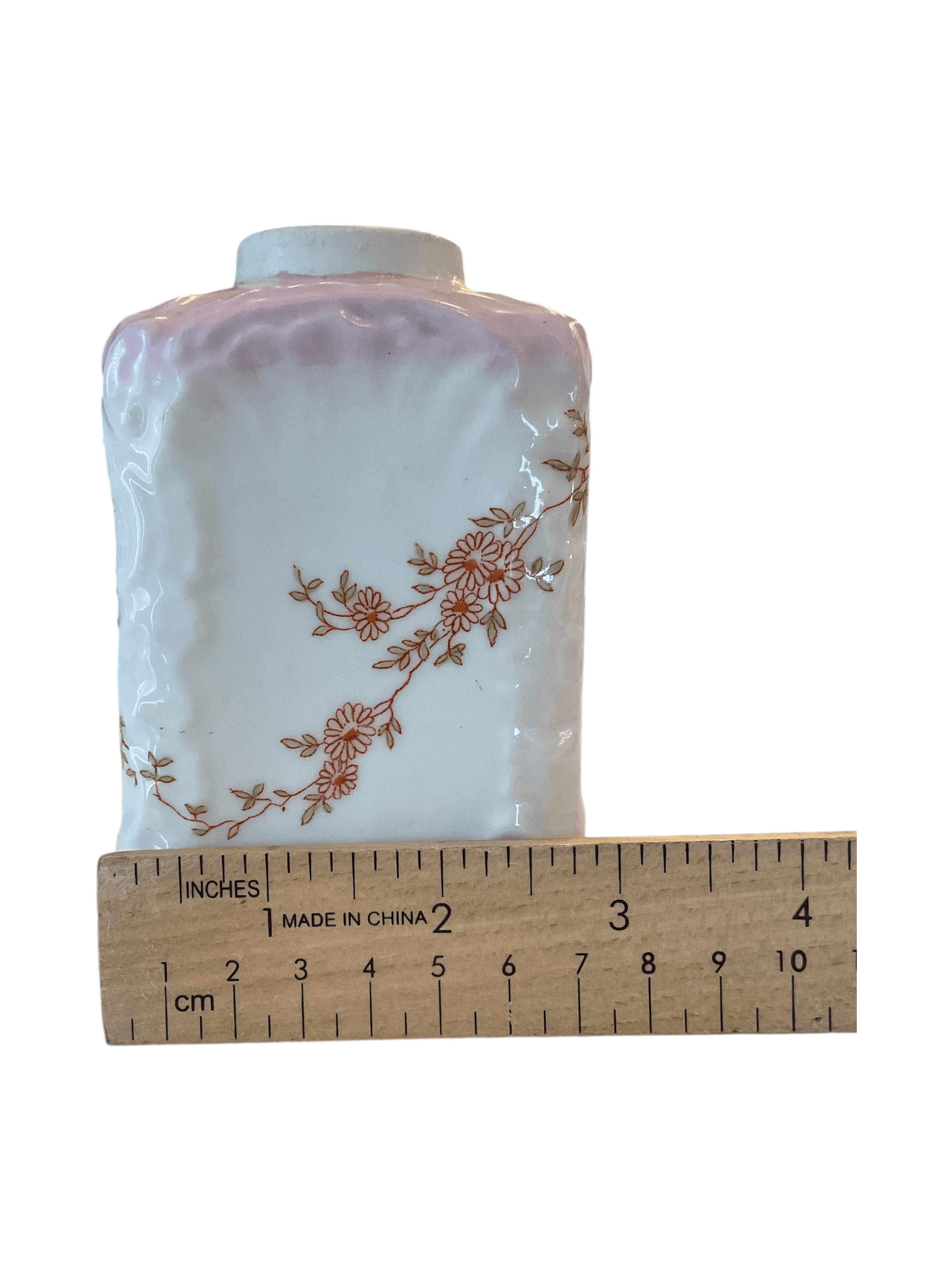 Vintage Floral Porcelain Tea Caddy - Thumbnail 7