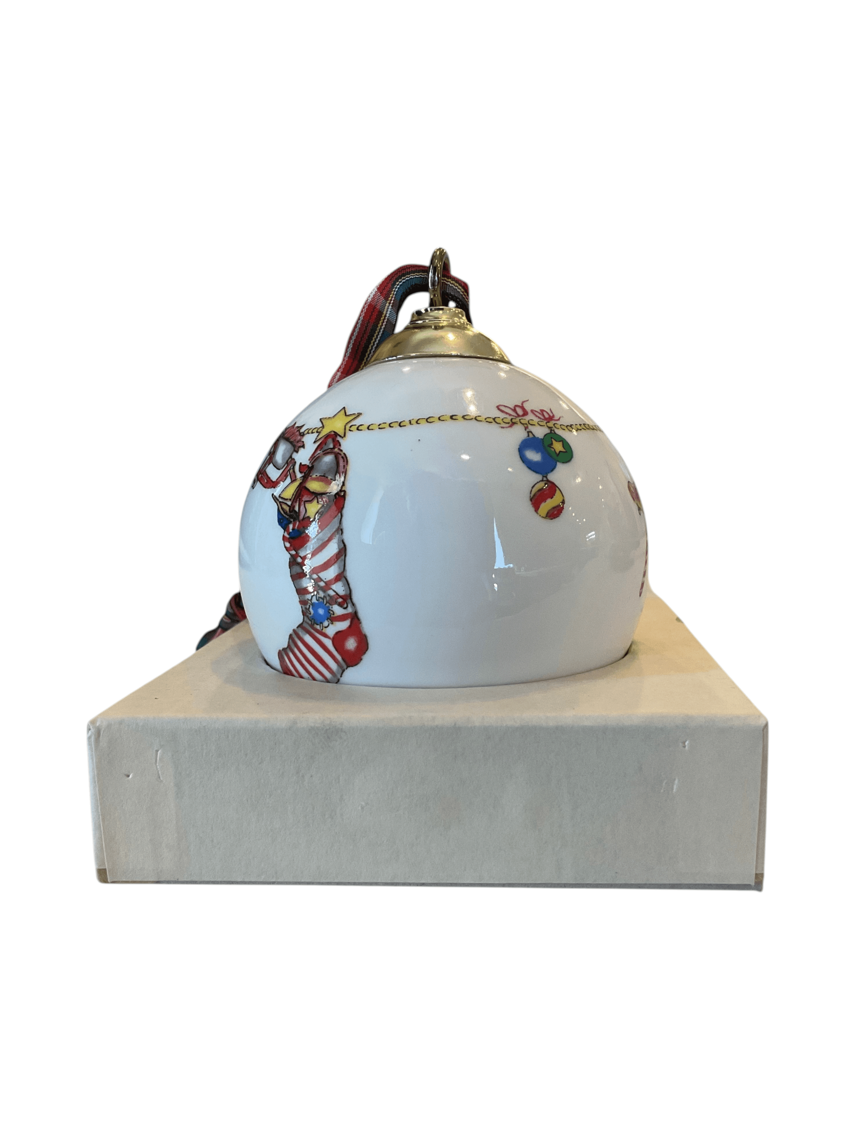 Christmas Porcelain Ornament with Ribbon - Thumbnail 2