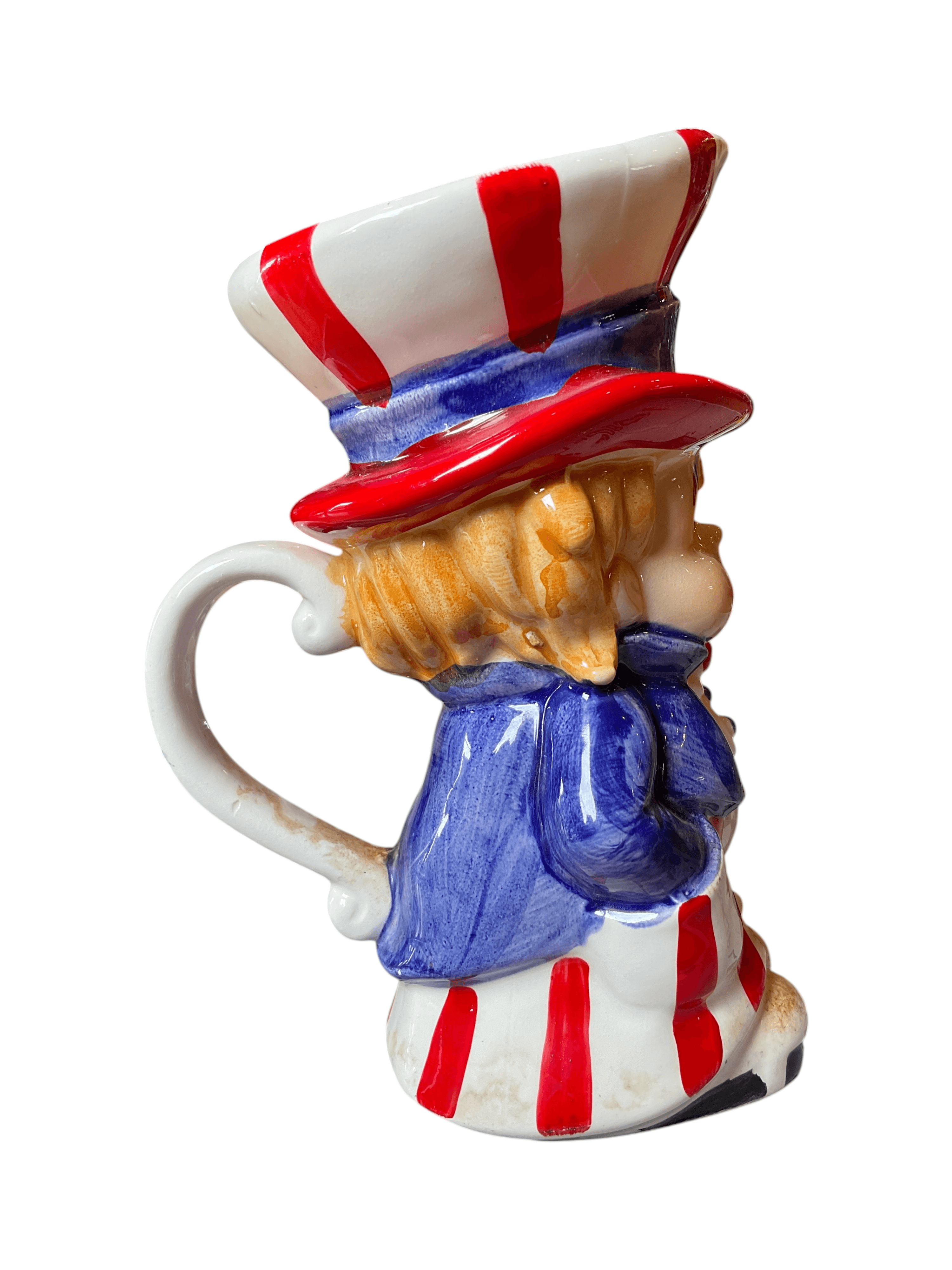 Vintage Uncle Sam Ceramic Pitcher 6 Inch - Thumbnail 4