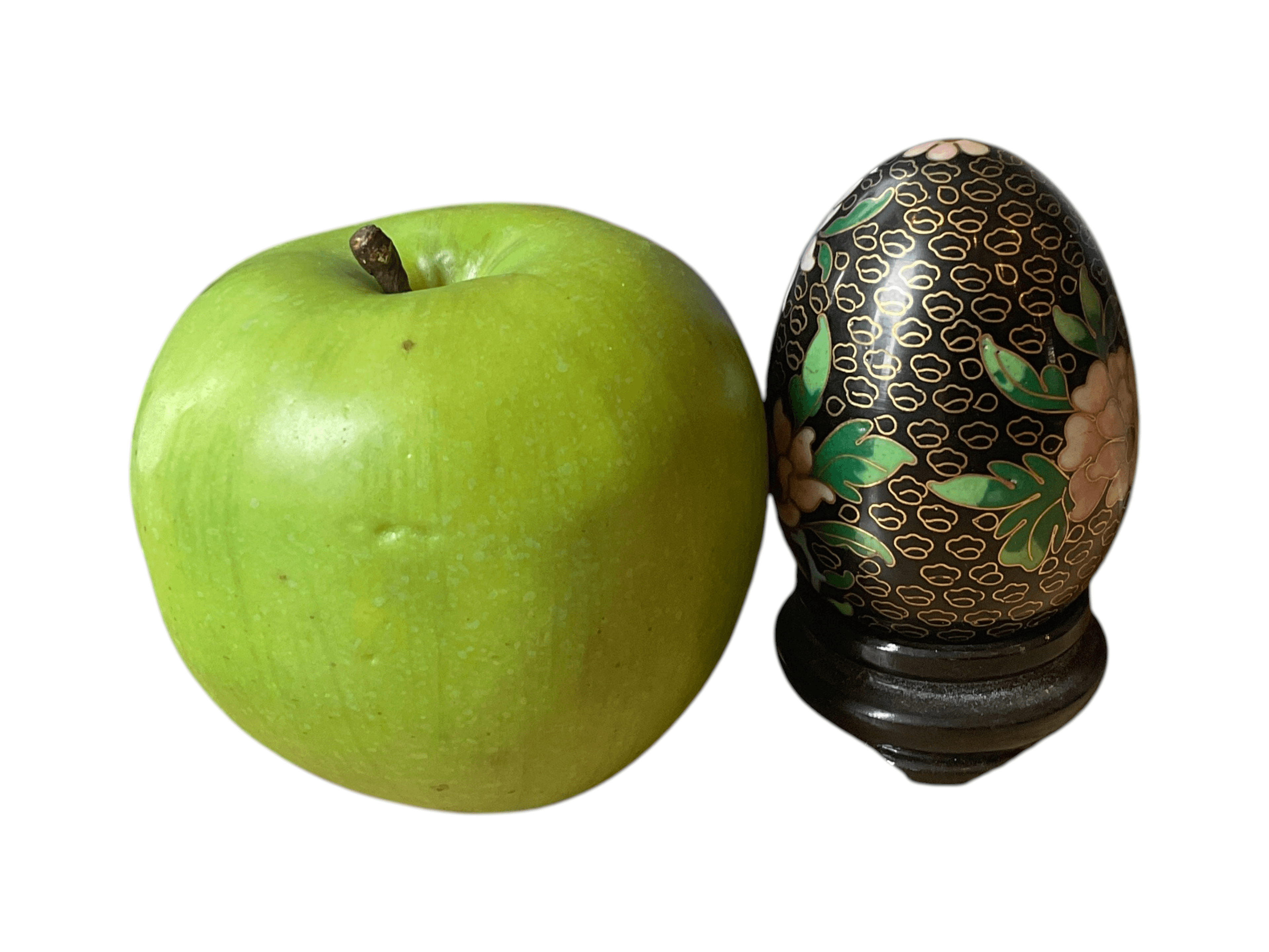 Decorative Floral Cloisonné Egg with Stand - Thumbnail 3