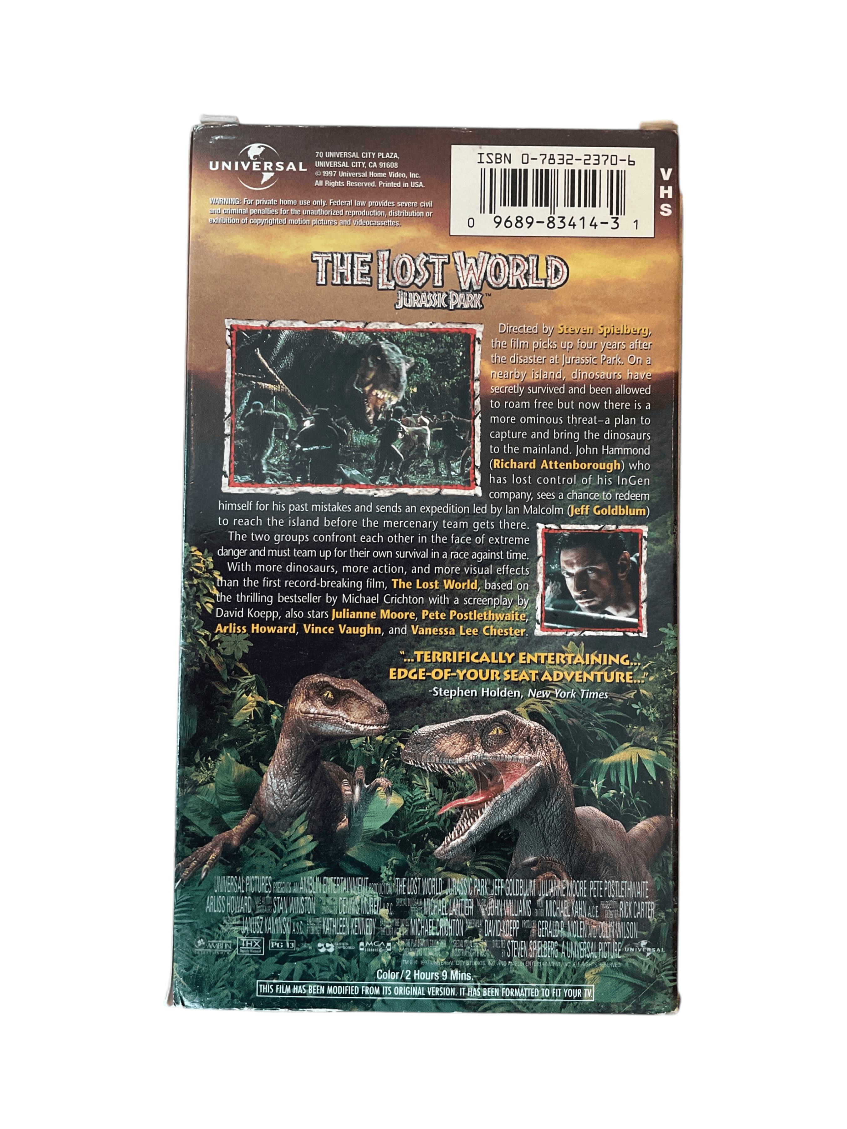 The Lost World: Jurassic Park VHS 1997 Universal - Thumbnail 2