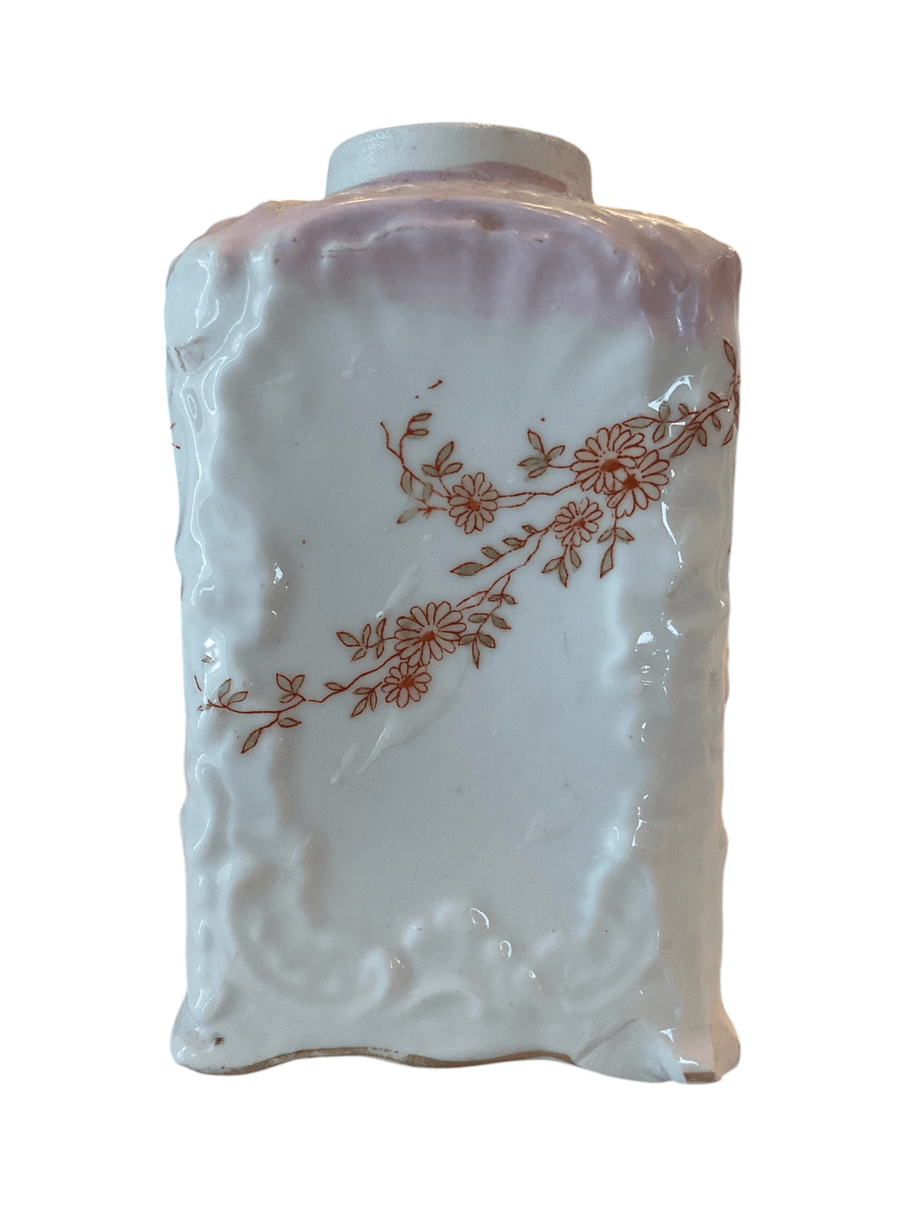 Vintage Floral Porcelain Tea Caddy - Thumbnail 4