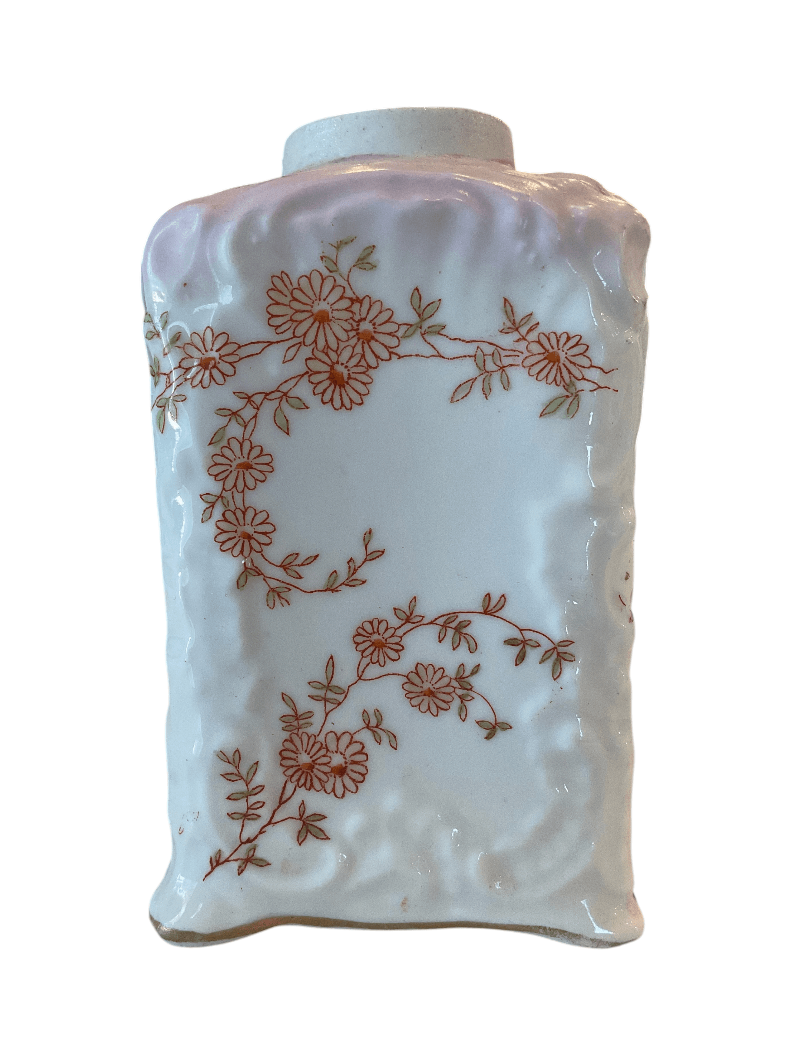 Vintage Floral Porcelain Tea Caddy - Thumbnail 2