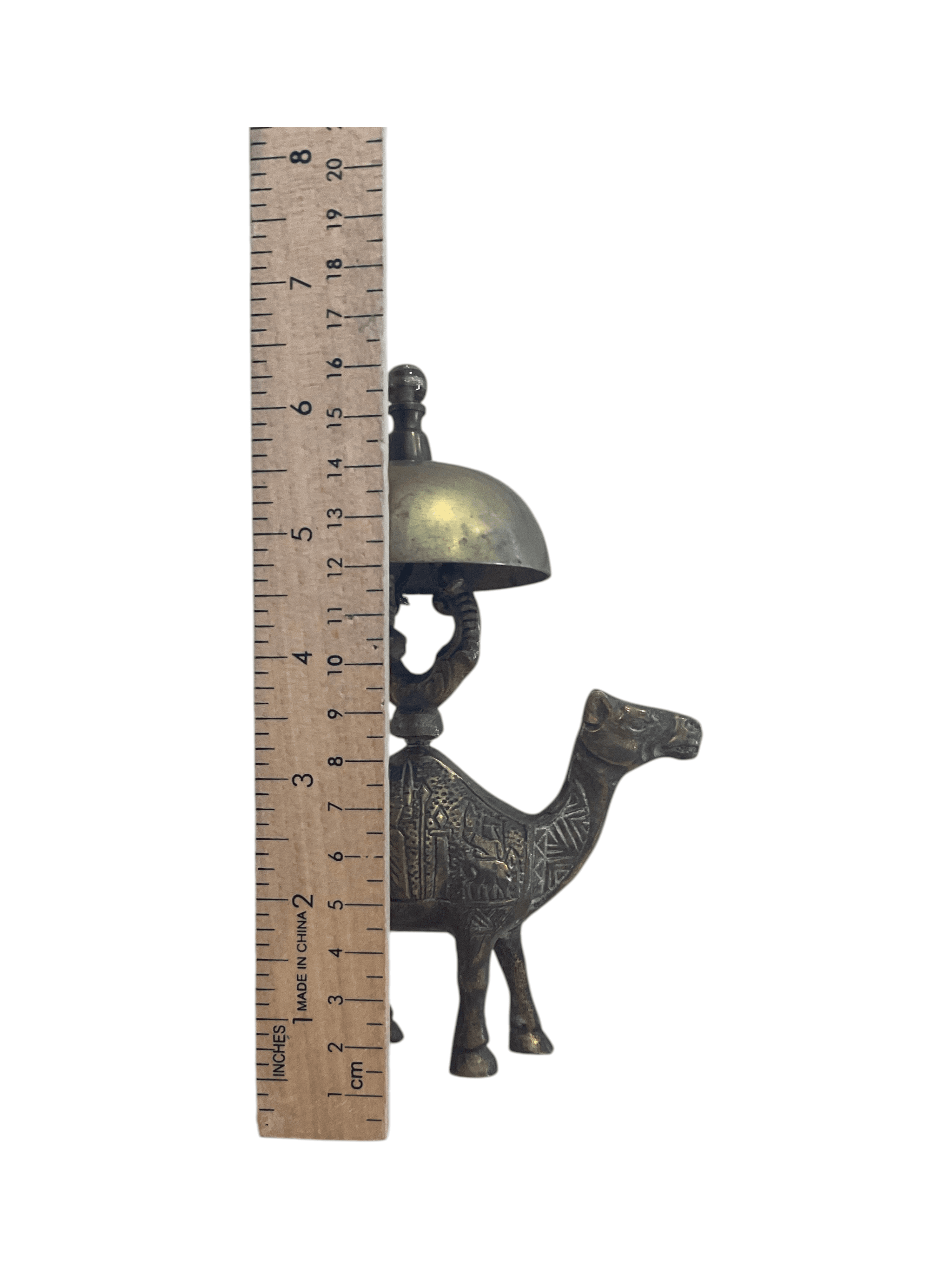Vintage Brass Camel Figurine Bell with Intricate Detailing - Thumbnail 6